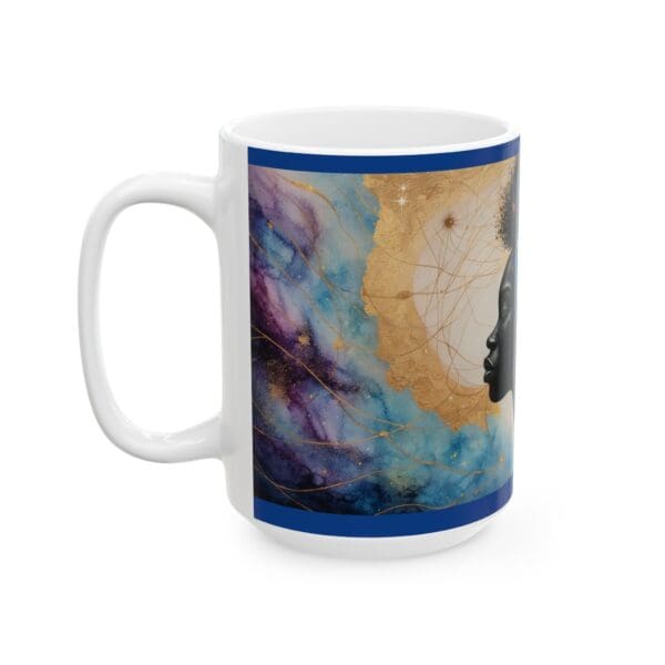 Cosmic Beauty Ceramic Mug - 11oz & 15oz | Inspirational Black Art Coffee Cup "Celestial Beauty. Timeless Power." - Image 13
