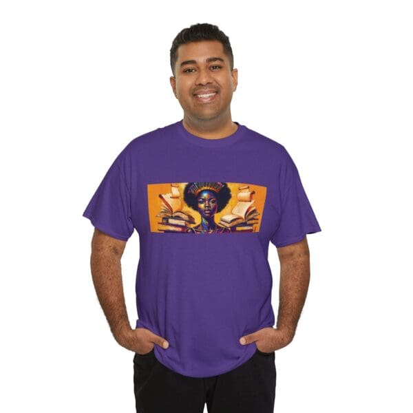 Artistic Unisex Heavy Cotton Tee - Unique Graphic Design  "Afro-Centric. Knowledge-Driven. - Image 98