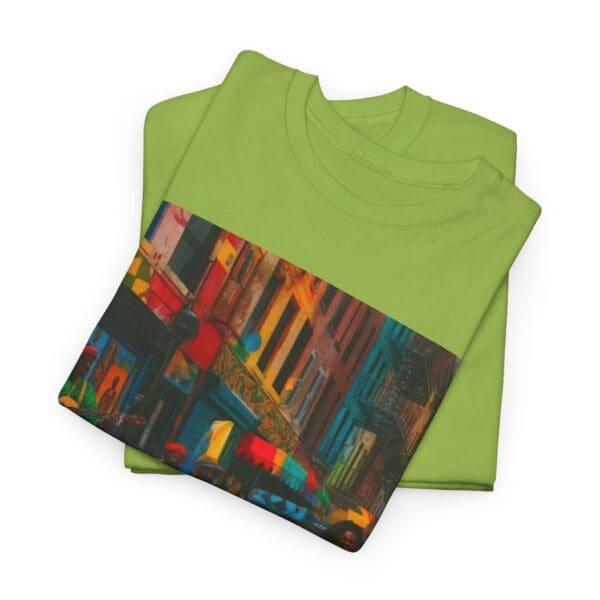 Vibrant Street Art Unisex Heavy Cotton Tee "Strings, Drums, and Stories in Motion. - Image 54