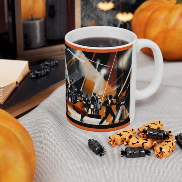 Retro Music Celebration Ceramic Mug, Coffee Lover Gift, Jazz Concert Mug, Gift for Musicians, Coffee or Tea Cup - Image 7
