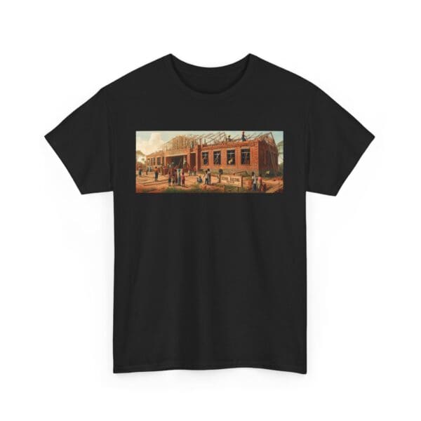 Artistic Unisex Heavy Cotton Tee - Vintage Scene Print "Where Walls Hold Wisdom and Dreams Take Flight." - Image 23