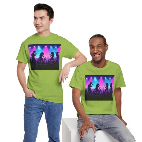 Unisex Heavy Cotton Tee - Vibrant Concert Silhouette Design - Image 39