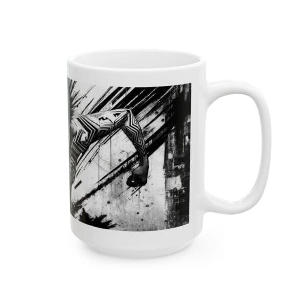 Urban Art Ceramic Mug - 11oz & 15oz - Bold Black and White Design crown of thorns design: - Image 14