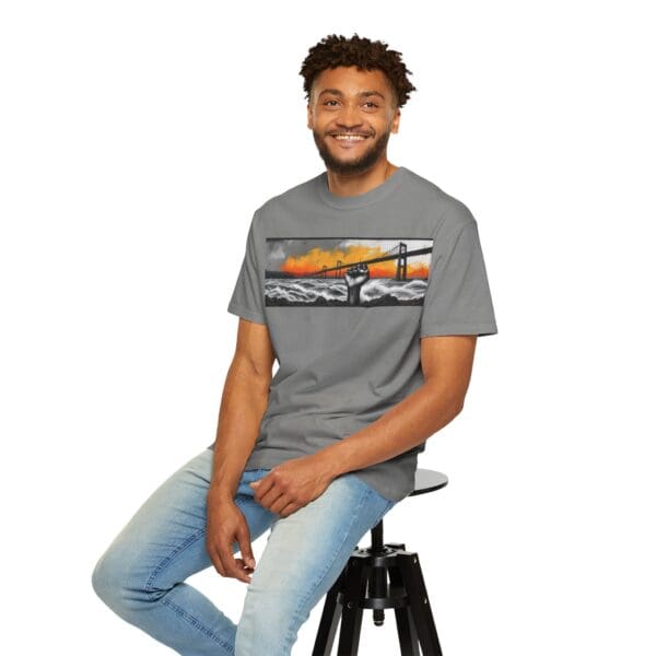 Empowerment Garment-Dyed Unisex T-Shirt - Bold Fist Design Defiant in the Storm, Rising in Strength - Image 67