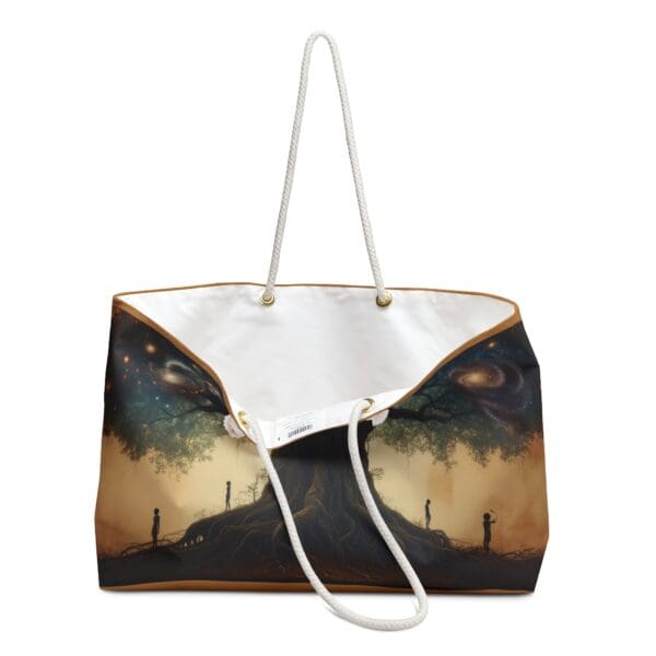 Cosmic Tree Weekender Bag - Travel Tote for Nature Lovers "Rooted in Strength. Reaching for the Stars." - Image 3
