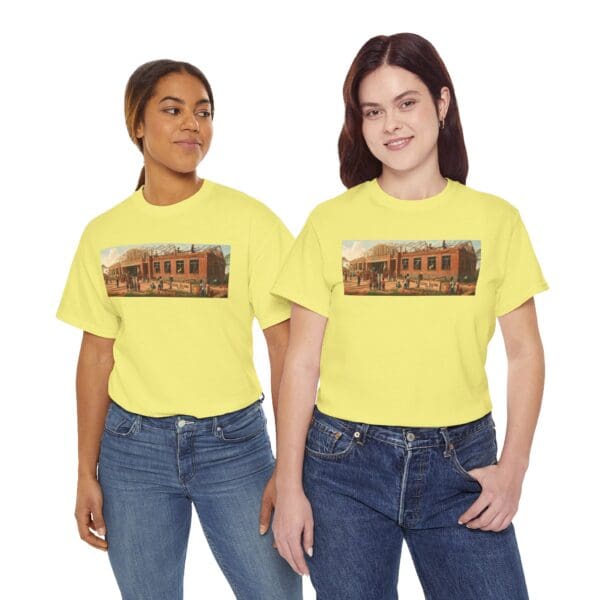 Artistic Unisex Heavy Cotton Tee - Vintage Scene Print "Where Walls Hold Wisdom and Dreams Take Flight." - Image 63