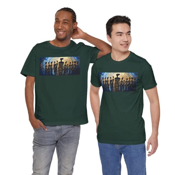 Artistic Unisex Jersey Tee - Colorful Silhouette Design - Image 73