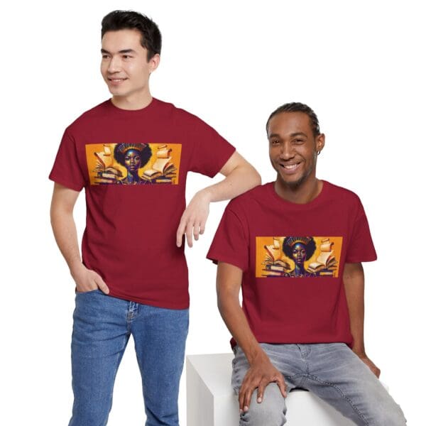 Artistic Unisex Heavy Cotton Tee - Unique Graphic Design  "Afro-Centric. Knowledge-Driven. - Image 130