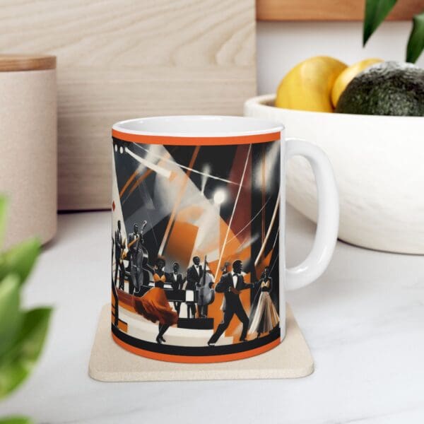 Retro Music Celebration Ceramic Mug, Coffee Lover Gift, Jazz Concert Mug, Gift for Musicians, Coffee or Tea Cup - Image 8