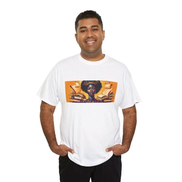 Artistic Unisex Heavy Cotton Tee - Unique Graphic Design  "Afro-Centric. Knowledge-Driven. - Image 8