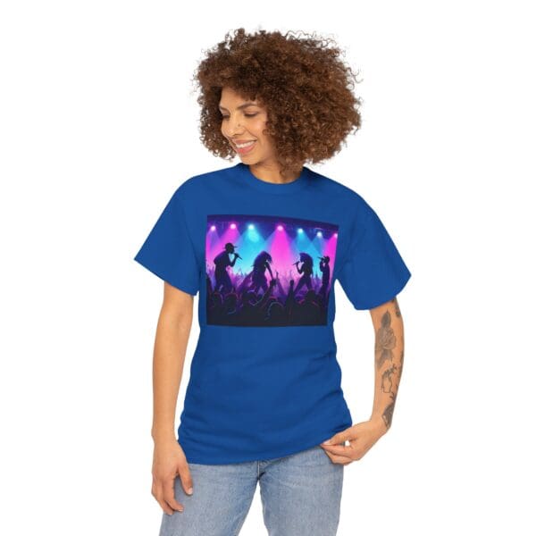 Unisex Heavy Cotton Tee - Vibrant Concert Silhouette Design - Image 55