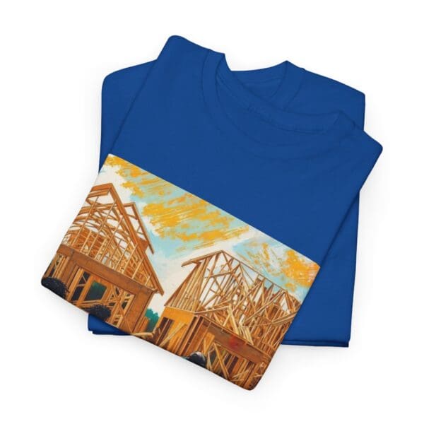 Inspirational Construction Worker Tee - Unisex Heavy Cotton Shirt Raising Walls, Uplifting Communities."  "Built by Us, Built for Us." - Image 103