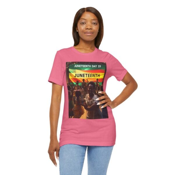 Juneteenth Celebration Tee, Unisex Jersey T-Shirt, Short Sleeve Graphic Tee, Black History Month Shirt, Family Reunion Apparel, Gift [...]"Juneteenth: Freedom Forever, Legacy Unbreakable." - Image 115