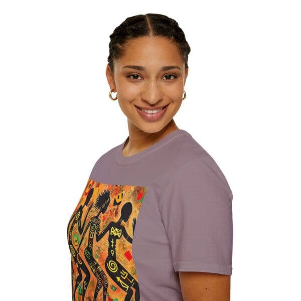 Artistic Dance Unisex Softstyle T-Shirt - Vibrant Culture Print "Symbols of the Past. Strength for the Future." - Image 100