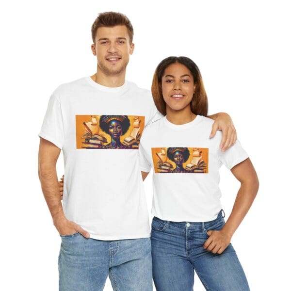 Artistic Unisex Heavy Cotton Tee - Unique Graphic Design  "Afro-Centric. Knowledge-Driven. - Image 10