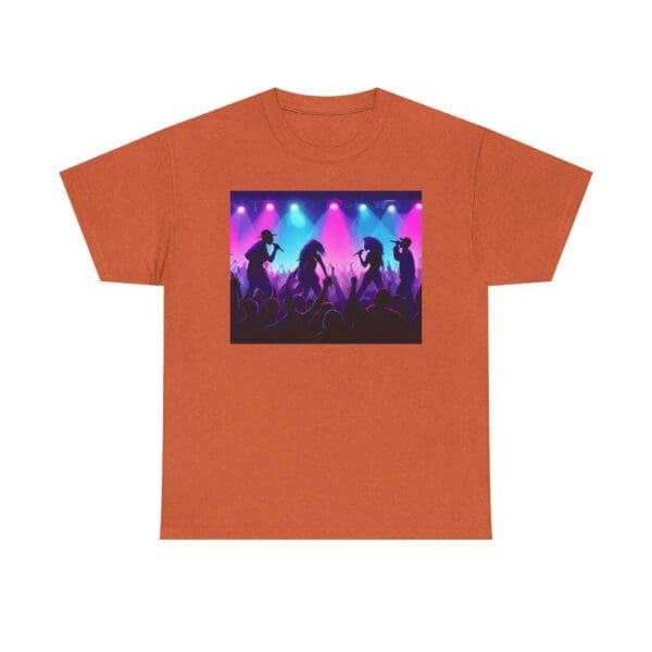 Unisex Heavy Cotton Tee - Vibrant Concert Silhouette Design - Image 81