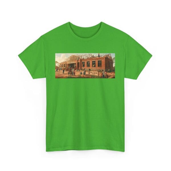 Artistic Unisex Heavy Cotton Tee - Vintage Scene Print "Where Walls Hold Wisdom and Dreams Take Flight." - Image 66