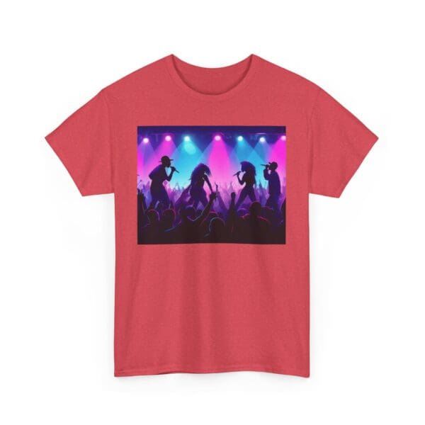 Unisex Heavy Cotton Tee - Vibrant Concert Silhouette Design - Image 111