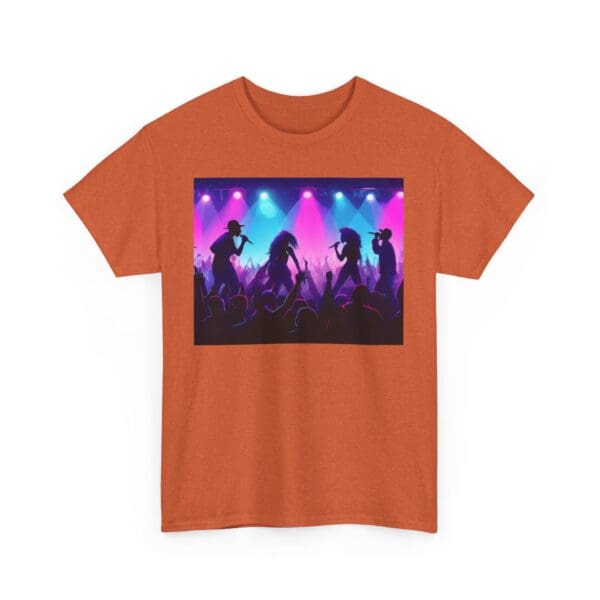 Unisex Heavy Cotton Tee - Vibrant Concert Silhouette Design - Image 83