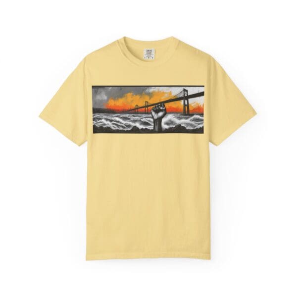 Empowerment Garment-Dyed Unisex T-Shirt - Bold Fist Design Defiant in the Storm, Rising in Strength - Image 48