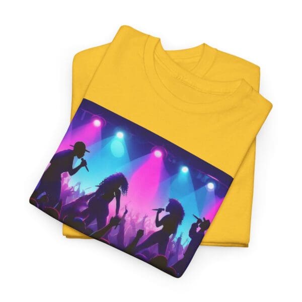 Unisex Heavy Cotton Tee - Vibrant Concert Silhouette Design - Image 31