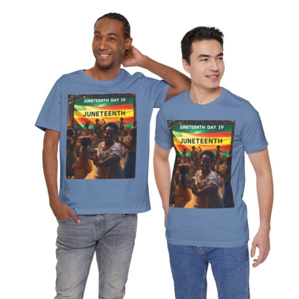Juneteenth Celebration Tee, Unisex Jersey T-Shirt, Short Sleeve Graphic Tee, Black History Month Shirt, Family Reunion Apparel, Gift [...]"Juneteenth: Freedom Forever, Legacy Unbreakable." - Image 86
