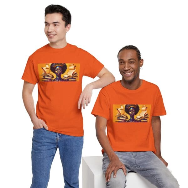 Artistic Unisex Heavy Cotton Tee - Unique Graphic Design  "Afro-Centric. Knowledge-Driven. - Image 51