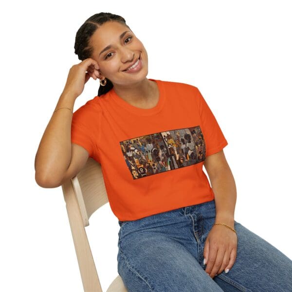 Artistic Unisex Softstyle T-Shirt - Vibrant Community Design "Wear the Movement. Live the Story." - Image 20