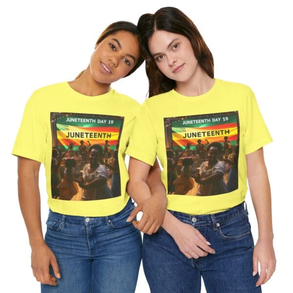 Juneteenth Celebration Tee, Unisex Jersey T-Shirt, Short Sleeve Graphic Tee, Black History Month Shirt, Family Reunion Apparel, Gift [...]"Juneteenth: Freedom Forever, Legacy Unbreakable." - Image 51
