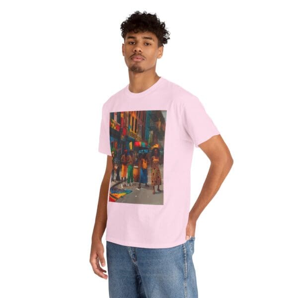 Vibrant Street Art Unisex Heavy Cotton Tee "Strings, Drums, and Stories in Motion. - Image 94