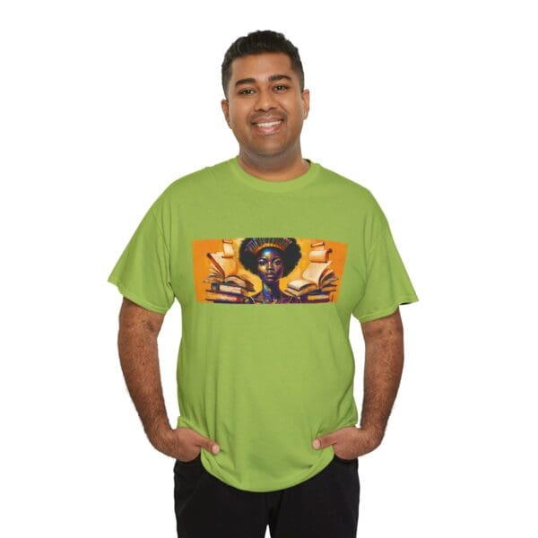 Artistic Unisex Heavy Cotton Tee - Unique Graphic Design  "Afro-Centric. Knowledge-Driven. - Image 70