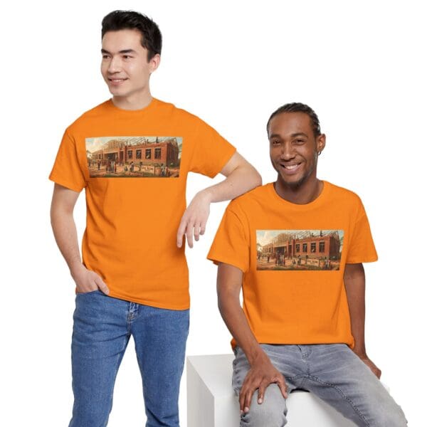 Artistic Unisex Heavy Cotton Tee - Vintage Scene Print "Where Walls Hold Wisdom and Dreams Take Flight." - Image 52