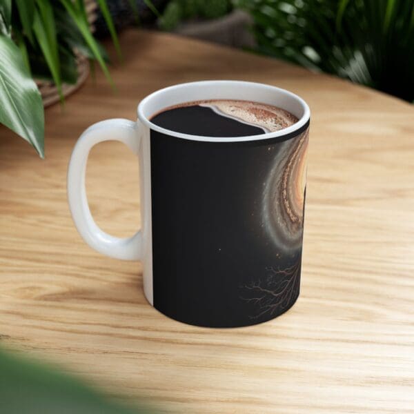 Cosmic Spirit Ceramic Mug – 11oz & 15oz | Retro Vibes for Nature Lovers "Grounded in Truth. Rising Beyond Limits." - Image 9