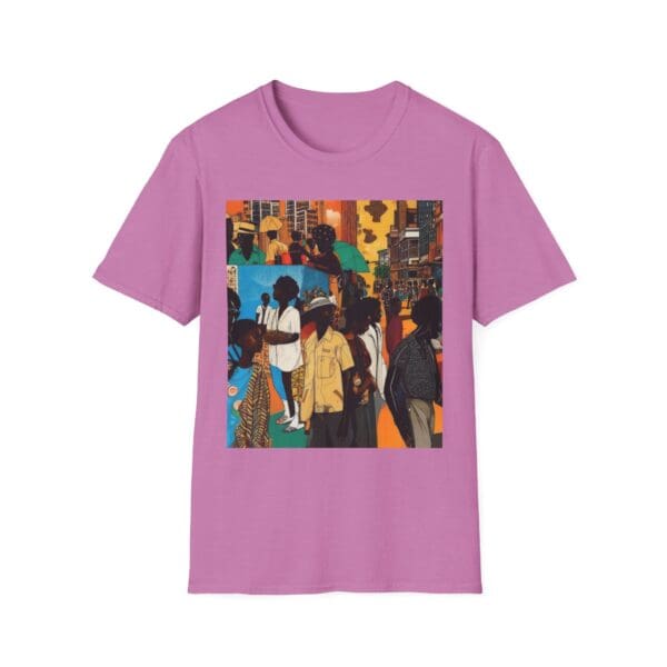 Cultural Vibes Unisex Softstyle T-Shirt - Art Inspired Design The Pulse of the City, The Strength of the Diaspora - Image 89