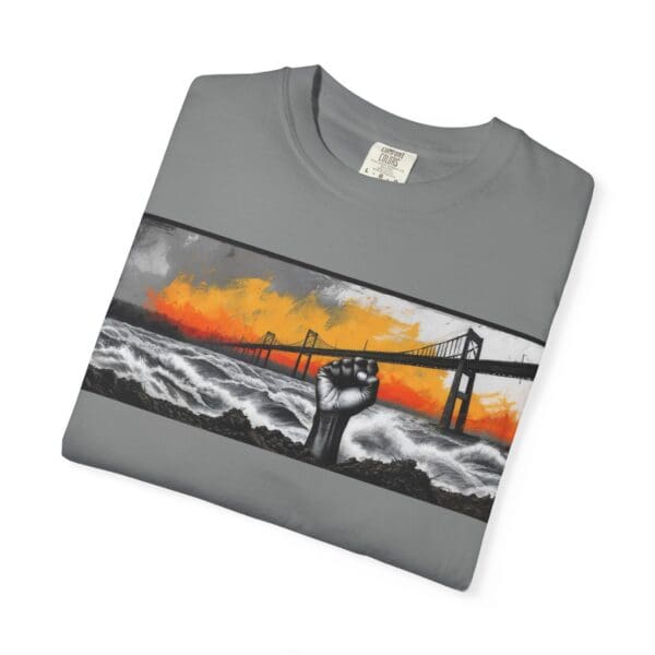 Empowerment Garment-Dyed Unisex T-Shirt - Bold Fist Design Defiant in the Storm, Rising in Strength - Image 60
