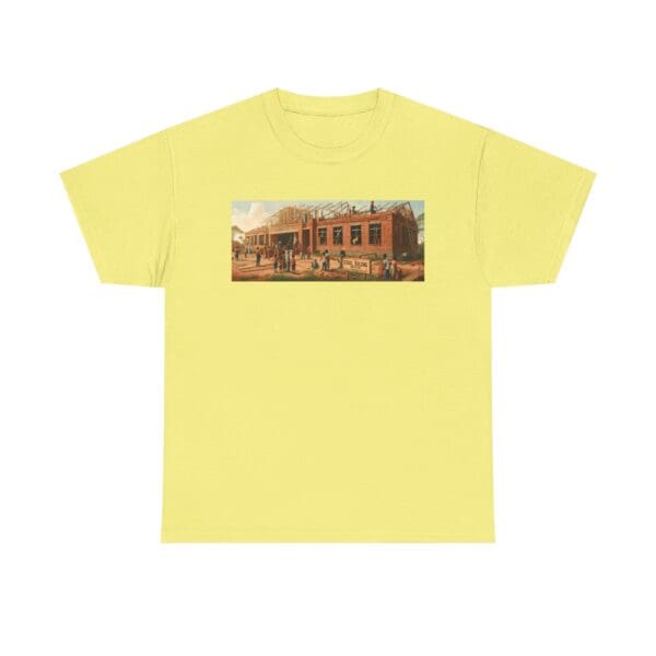 Artistic Unisex Heavy Cotton Tee - Vintage Scene Print "Where Walls Hold Wisdom and Dreams Take Flight." - Image 54