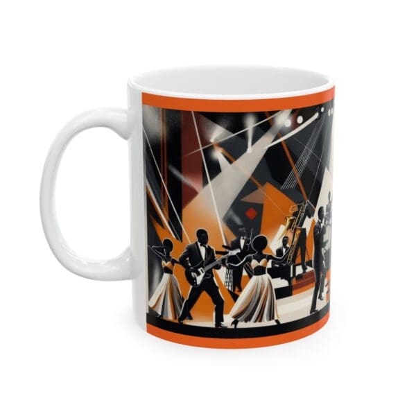 Retro Music Celebration Ceramic Mug, Coffee Lover Gift, Jazz Concert Mug, Gift for Musicians, Coffee or Tea Cup - Image 3
