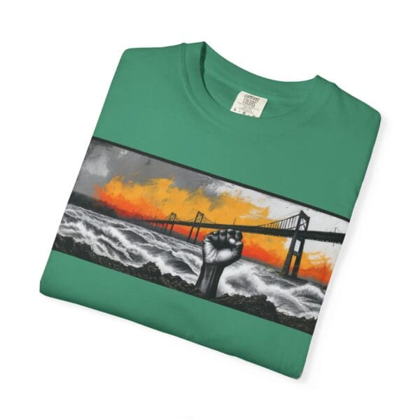 Empowerment Garment-Dyed Unisex T-Shirt - Bold Fist Design Defiant in the Storm, Rising in Strength - Image 81