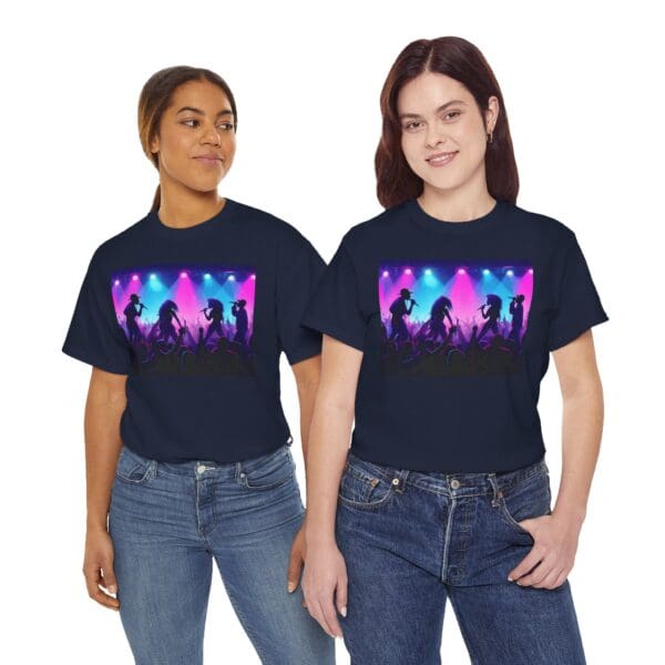 Unisex Heavy Cotton Tee - Vibrant Concert Silhouette Design - Image 98