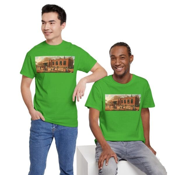 Artistic Unisex Heavy Cotton Tee - Vintage Scene Print "Where Walls Hold Wisdom and Dreams Take Flight." - Image 74
