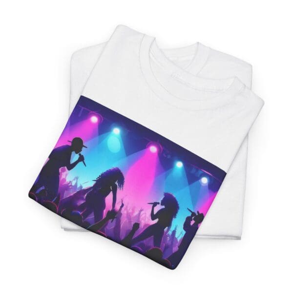 Unisex Heavy Cotton Tee - Vibrant Concert Silhouette Design - Image 8