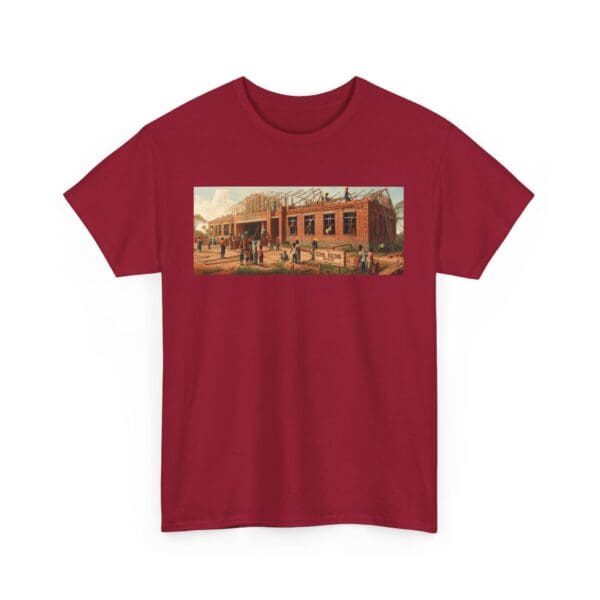Artistic Unisex Heavy Cotton Tee - Vintage Scene Print "Where Walls Hold Wisdom and Dreams Take Flight." - Image 136
