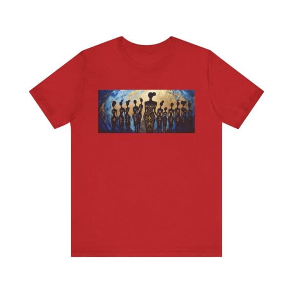 Artistic Unisex Jersey Tee - Colorful Silhouette Design - Image 117