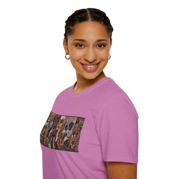 Artistic Unisex Softstyle T-Shirt - Vibrant Community Design "Wear the Movement. Live the Story." - Image 99
