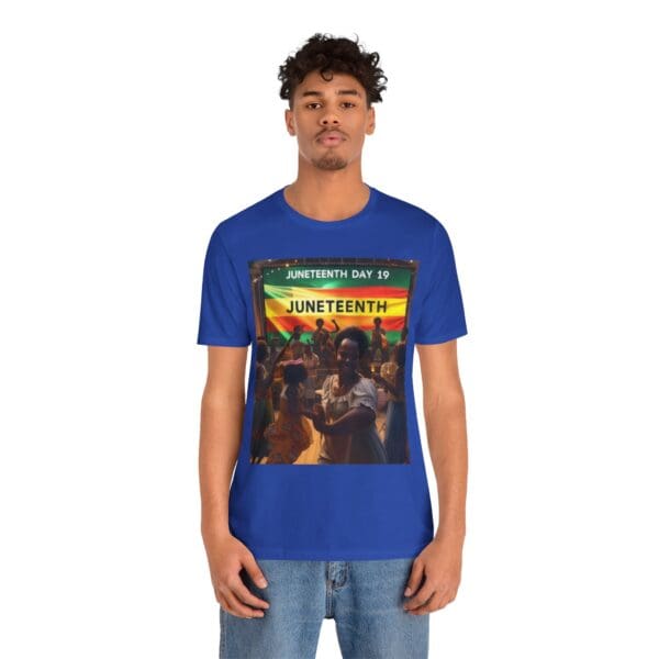 Juneteenth Celebration Tee, Unisex Jersey T-Shirt, Short Sleeve Graphic Tee, Black History Month Shirt, Family Reunion Apparel, Gift [...]"Juneteenth: Freedom Forever, Legacy Unbreakable." - Image 76