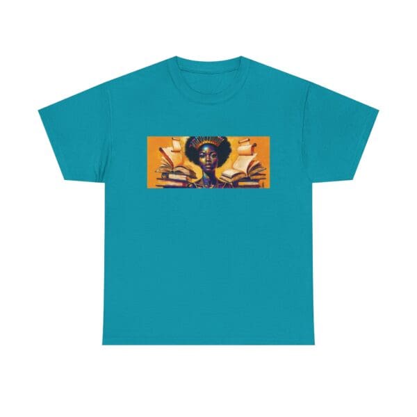 Artistic Unisex Heavy Cotton Tee - Unique Graphic Design  "Afro-Centric. Knowledge-Driven. - Image 71
