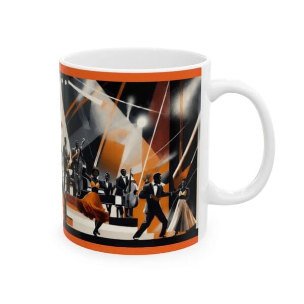 Retro Music Celebration Ceramic Mug, Coffee Lover Gift, Jazz Concert Mug, Gift for Musicians, Coffee or Tea Cup - Image 4