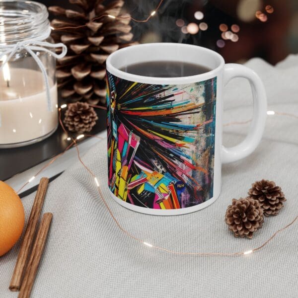 Colorful Artistic Ceramic Mug - 11oz & 15oz - Perfect for Coffee Lovers and Art Enthusiasts Heritage in Color - Image 5