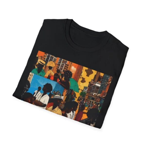 Cultural Vibes Unisex Softstyle T-Shirt - Art Inspired Design The Pulse of the City, The Strength of the Diaspora - Image 20