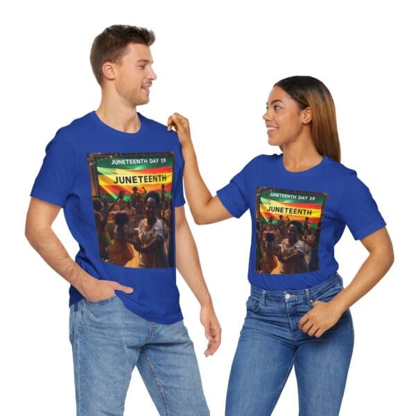 Juneteenth Celebration Tee, Unisex Jersey T-Shirt, Short Sleeve Graphic Tee, Black History Month Shirt, Family Reunion Apparel, Gift [...]"Juneteenth: Freedom Forever, Legacy Unbreakable." - Image 73